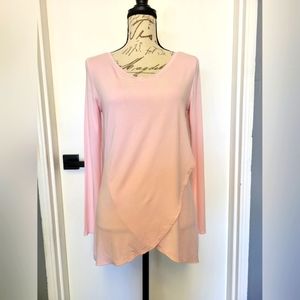 Soft Surroundings Baby Pink Soft Long‎ Sleeve Tee Blouse Size XS